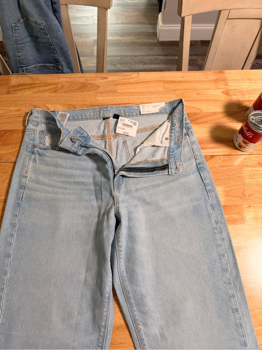American Eagle Outfitters Light Blue Straight Leg Jeans - Picture 5 of 7